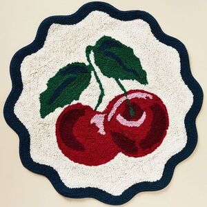 NWT Anthropologie cherry tufted bath mat